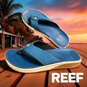 REEF-NWOT men’s 9 The Deckhand Flip Flops. Blue. Rubber sole. New w/o tags!